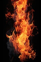 Fototapeta premium Flame in black background, AI generated Image