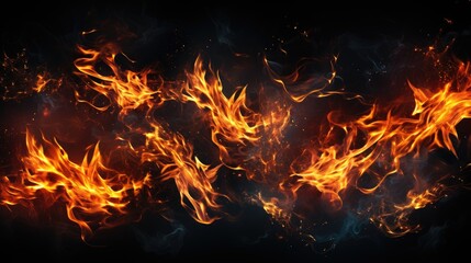 Flame in black background, AI generated Image