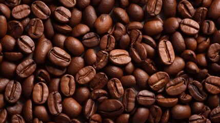 Golden brown coffee bean background, AI generated Image