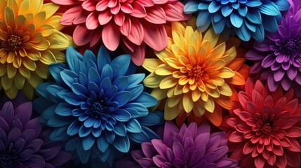 Obraz premium Rainbow flower background, AI generated Image