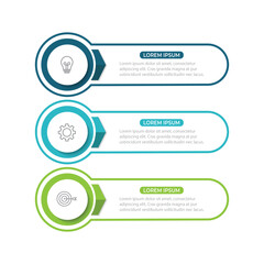Timeline infographic template design with arrows and circles. Business concept with 3 options, steps, sections.