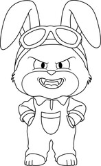Cute rabbit mascot cartoon character
