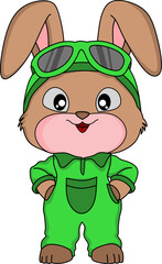 Cute rabbit mascot cartoon character