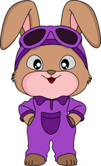 Naklejka premium Cute rabbit mascot cartoon character