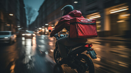 Delivery Man on Motor Generative Ai