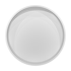 Illuminated circle white shelf for presentations. Isolated on white background. 3D illustration