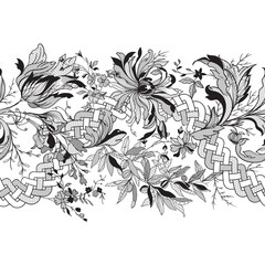 lace floral seamless pattern. Chintz