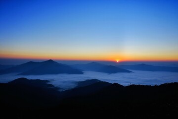 sunset over the mountains