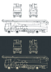 Concrete pump truck blueprints