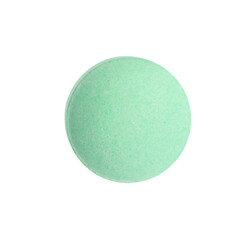 One pill isolated on white. Drug therapy