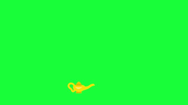 Magical fantasy lamp icon background animated, logo symbol, social media, green screen