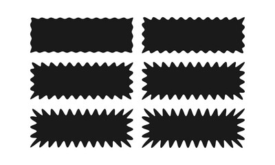 Wavy Edge Rectangular Button Icon Set