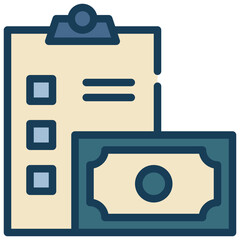 money check planing business strategy icon filled outline