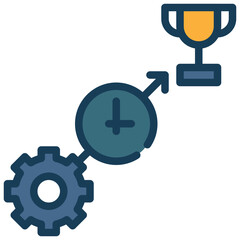 work steps planing time success icon filled outline