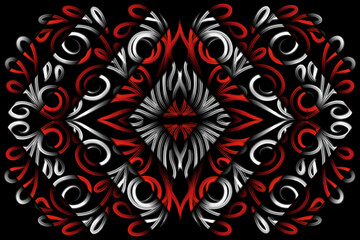 Beautiful colourful gradient batik line art pattern background pattern 