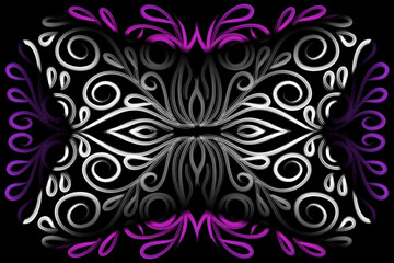 Beautiful colourful gradient batik line art pattern background pattern 