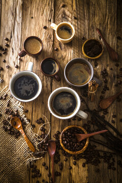 Coffee. Cup of turkish coffee with sugar. Vintage coffee