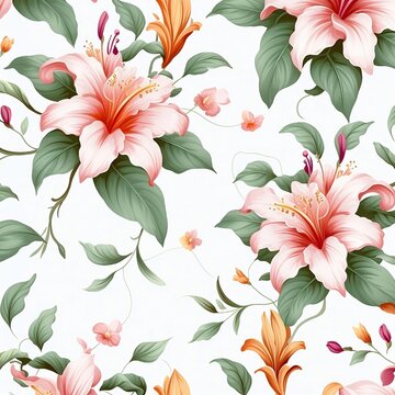 seamless floral pattern, generative AI © Solenia