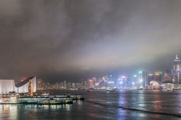 Fototapeta na wymiar Downtown and building in Hong Kong skyline at night