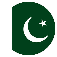 Pakistan flag circle transparent png. Pakistani flag round. vector illustration