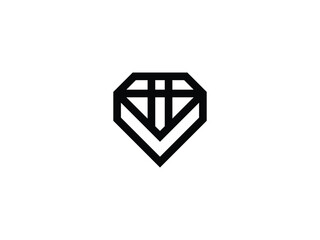 letter V diamond beauty jewelry logo design