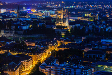 Fototapeta na wymiar Aerial panorama of Basel. Basel, Basel-Stadt, Switzerland.
