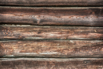 Fototapeta premium Dark brown vintage wooden old planks background