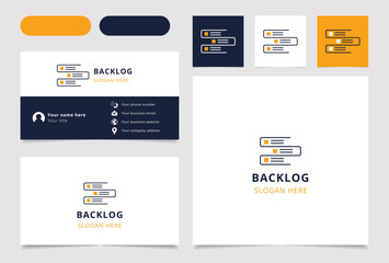 Fototapeta premium Backlog logo design with editable slogan. Branding book and business card template.