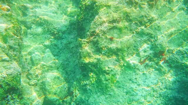 Underwater view of Gemile Island, st. Nicholas island near Fethiye, Turkey