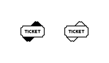 Ticket icon design with white background stock illustration