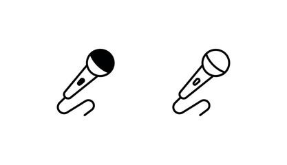 Microphone icon design with white background stock illustration