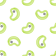 Line Steak meat icon isolated seamless pattern on white background. Vector