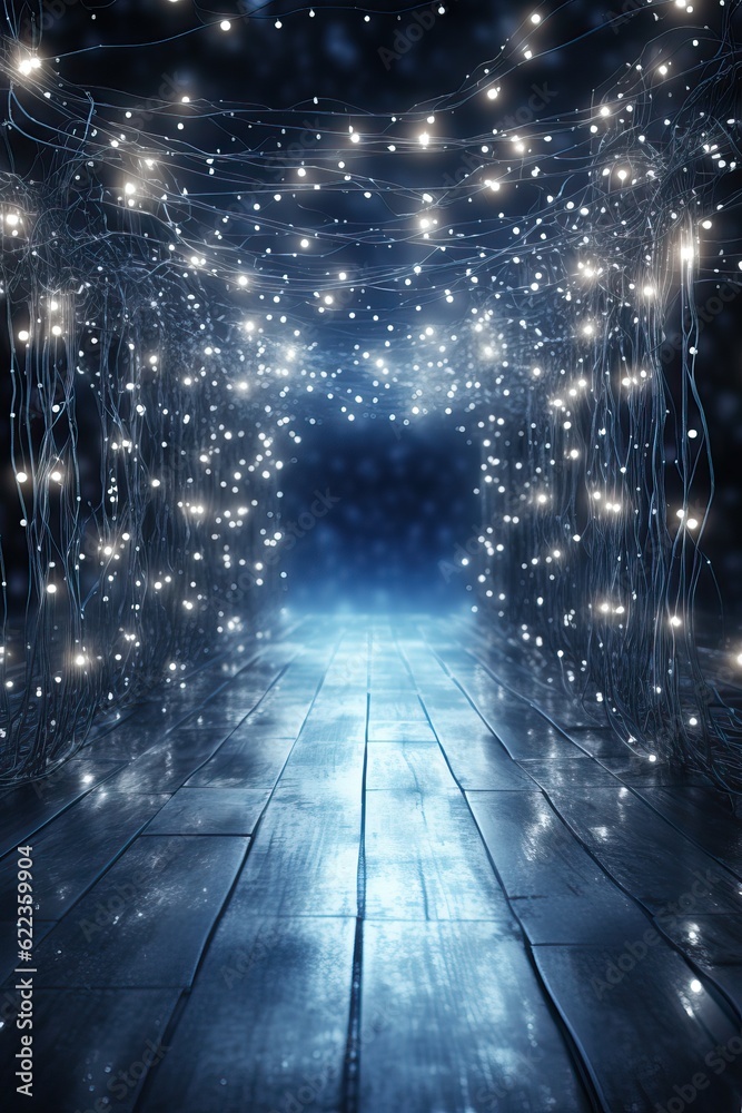 Poster magic tree tunnel in the forest, generative ai