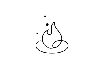 Fire candle abstract illustration logo design