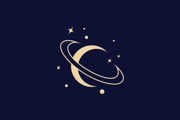 planet design logo template with orbit © FendyTerisno