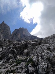 Climb to new bivouac Fanton, Belluno city in Italy