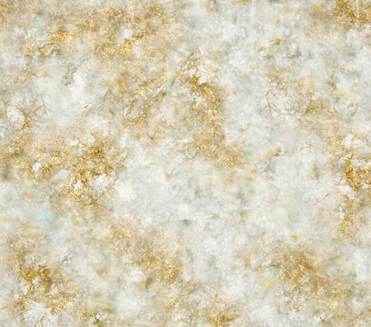 White and gold marble textured background. Stock illustration.