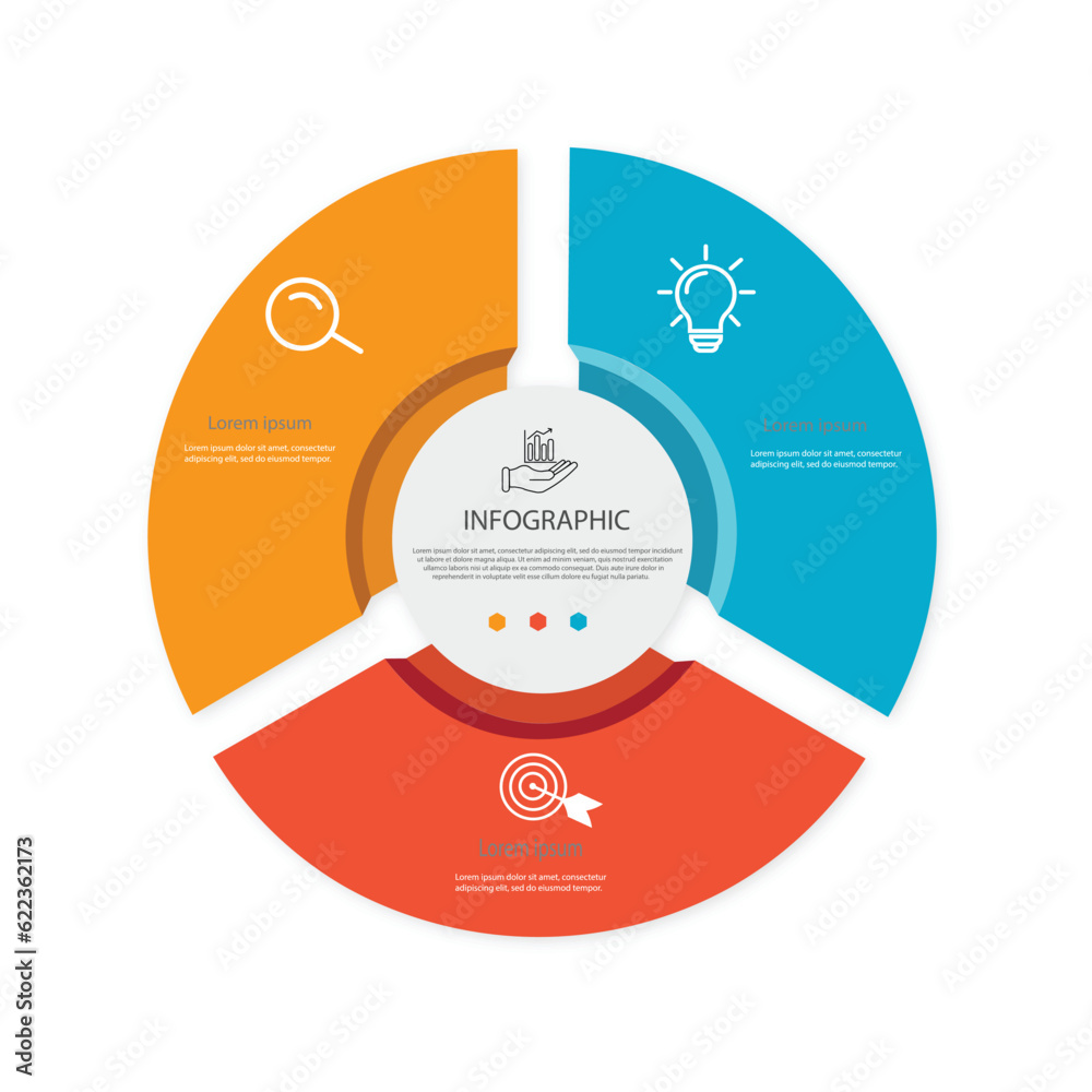 Canvas Prints infographic circle. process chart. vector diagram with 3 options. can be used for graphs, presentati