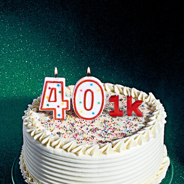401 k cake birthday green sparkles background