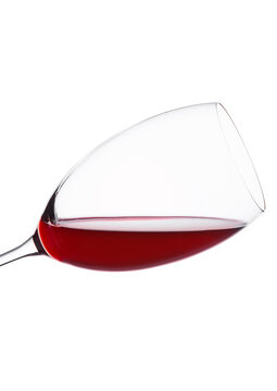 Red wine glass isolated on white background. Still life