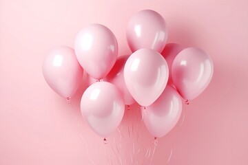 Round pink balloons. Place for text