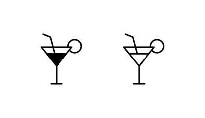 Cocktail icon design with white background stock illustration