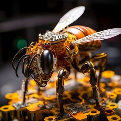 Fototapeta na wymiar Future of Robotic Beekeepers