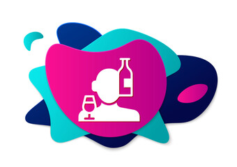 Color Alcoholism, or alcohol use disorder icon isolated on white background. Abstract banner with liquid shapes. Vector