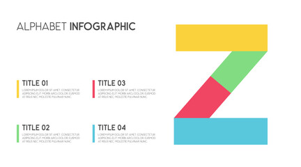 Letter Z vector alphabet and other elements for infographics