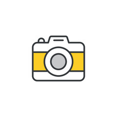 Camera icon design with white background stock illustration