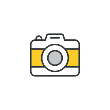Camera icon design with white background stock illustration