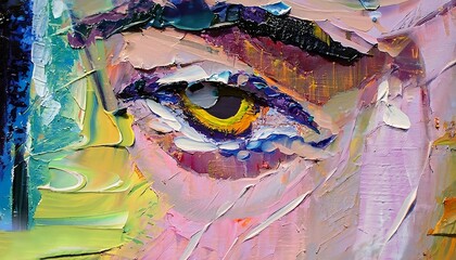 A fluorite oil painting of imaginative rendering of an abstract eye 