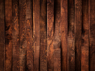 Dark brown wood background or texture of plank