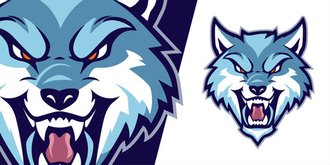 Minimalist Wolf Logo: Eye-Catching Vector Graphic for Sport & E-Sport Teams